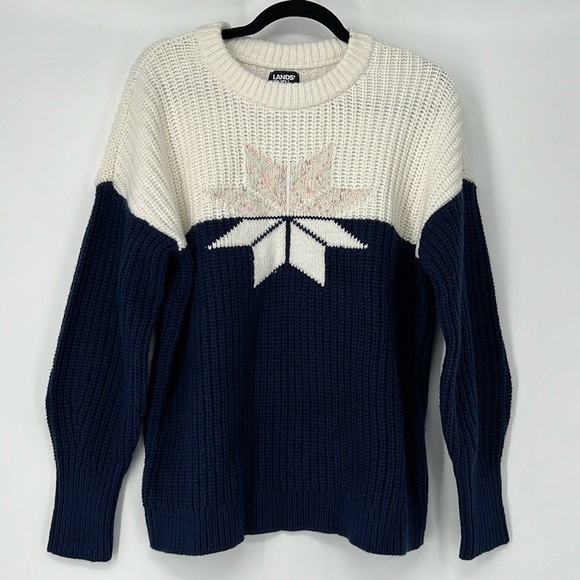 LANDS’ END SNOWFLAKE SWEATER‎ - Picture 1 of 6